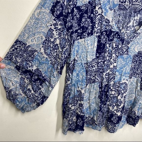 Anthropologie Maeve Paisley Patchwork Cathy Pleated Tunic Top Size M - Picture 6 of 11